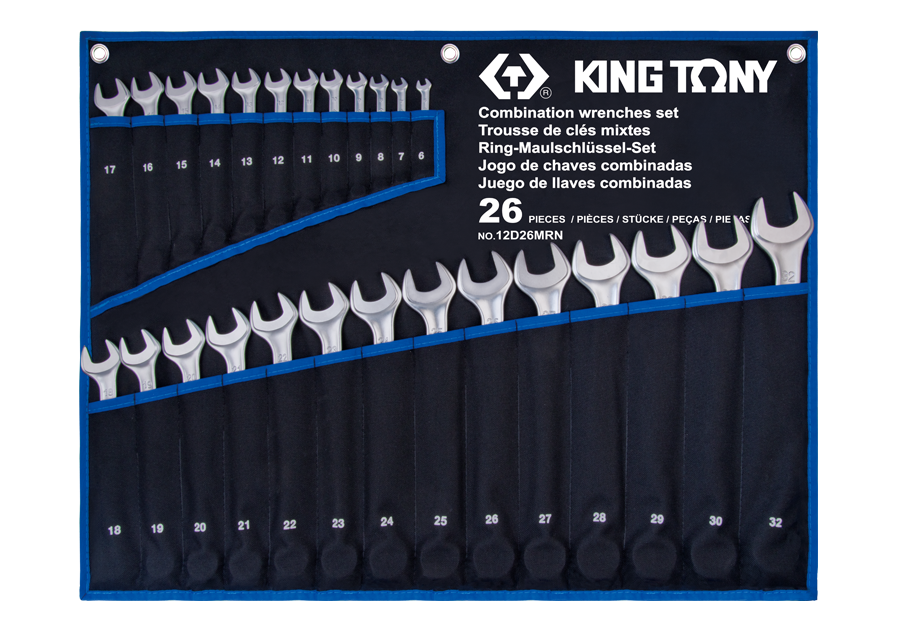 KING TONY 26 PC. Combination Wrench Set 12D26MRN