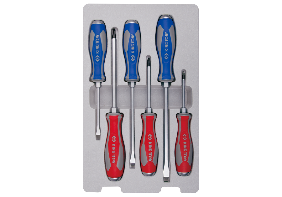 KING TONY 6 PC. Go Thru Screwdriver Set 30206MR