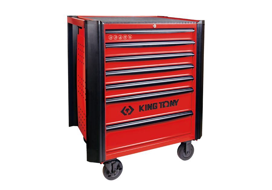 KING TONY 7 Drawers Classic Bumper Type Tool Trolley 87634-7B