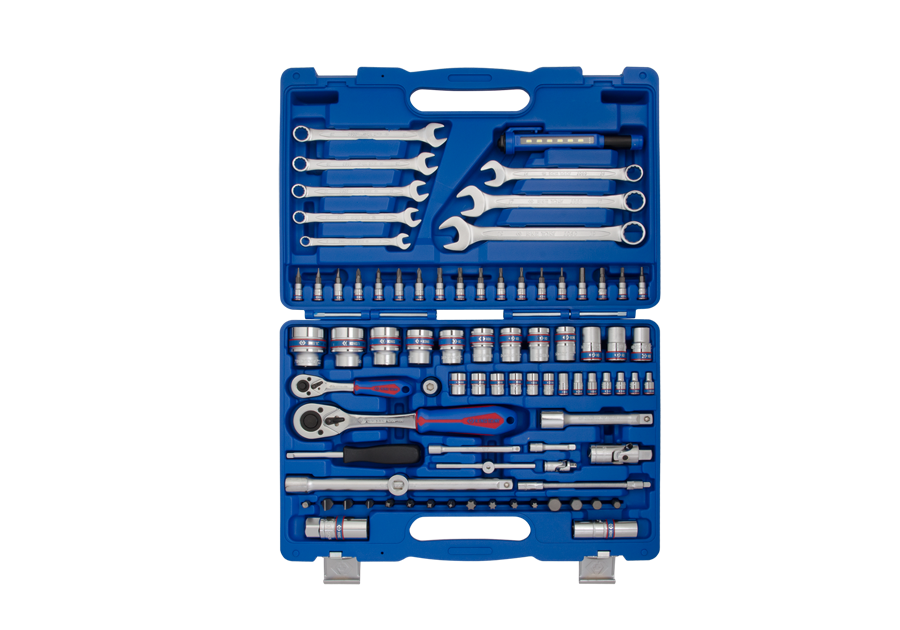 KING TONY 83 PC. 1/4"+1/2" DR. Socket & Tool Set SC7083MR