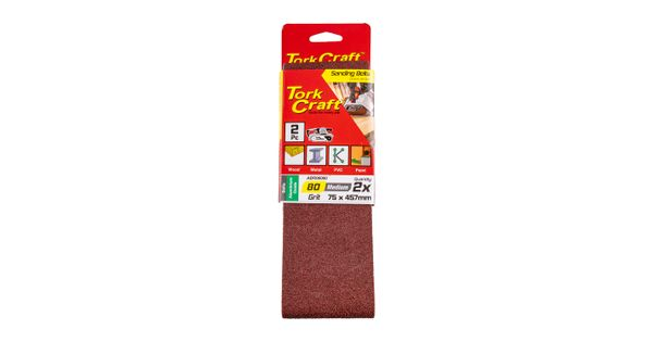 Sanding Belt 75 X 457mm 80grit 2/pack product image