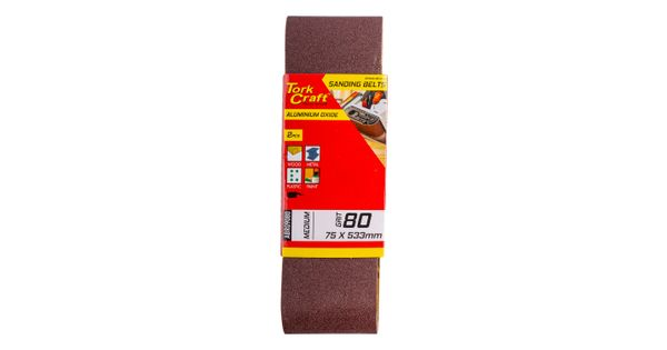 Sanding Belt 75 X 533mm 80grit 2/pack product image