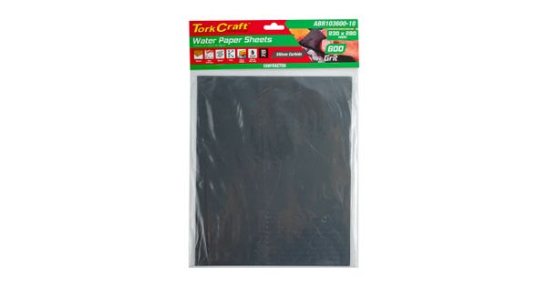 Water Paper 230 X 280mm 600 Grit Wet & Dry 10 Per Pack Std product image