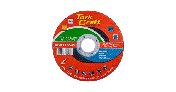 Cutting Disc Multi Purpose 115 X1.0 X 22.2mm For Steel Ss Pva Stone product image