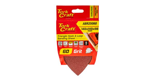 Sanding Triangle 60 Grit 140 X 140 X 98mm 5/pack W/h Hook And Loop product image