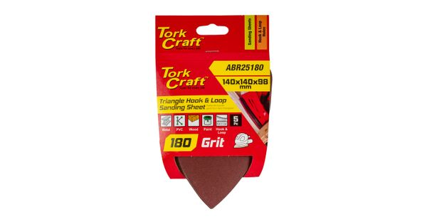 Sanding Triangle 180 Grit 140 X 140 X 98mm 5/pack W/h Hook And Looop product image