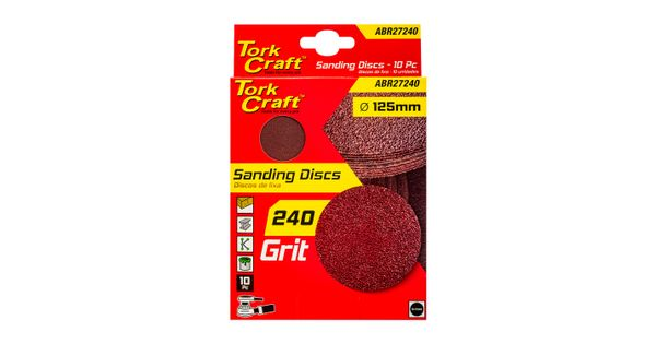 Sanding Disc 125mm No Hole 240 Grit 10/pack Hook And Loop product image
