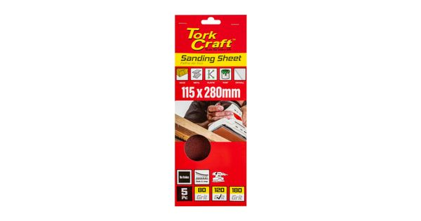 Sanding Sheet Orb 115 X 280mm 120gr Plain No Holes 5/pk product image