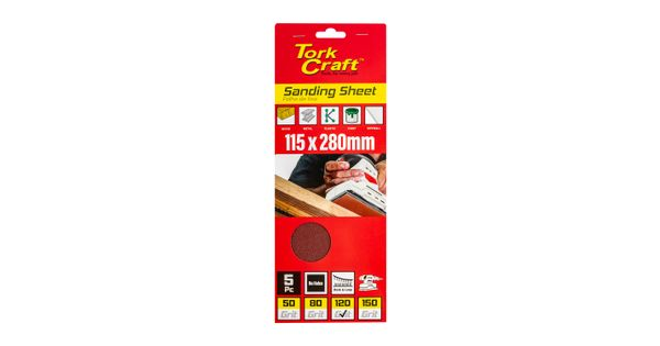 Sanding Sheet Orb 115 X 280mm 120 Grit No Holes 5/pk Hook And Loop product image
