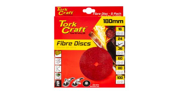 Fibre Disc 180mm 24 Grit 5 Pack product image