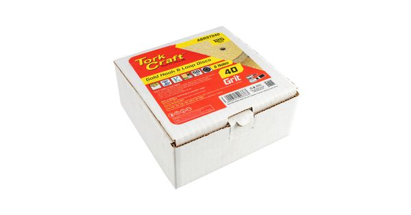 Gold Disc (50 Pieces) 40 Grit 125mm X 8 Holes Hook And Loop product image