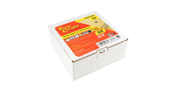 Gold Disc (50 Pieces) 60 Grit 125mm X 8 Holes Hook And Loop product image