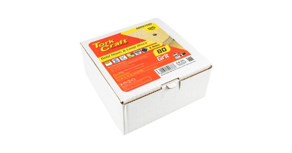 Gold Disc (50 Pieces) 80 Grit 125mm X 8 Holes Hook And Loop product image