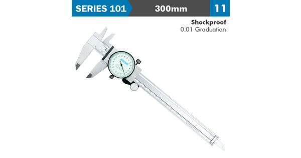 Dial Caliper 300mm 0.04mm Acc. 0.01mm Grad. S/steel Shockproof product image