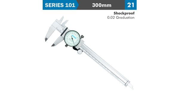Dial Caliper 300mm 0.04mm Acc. 0.02mm Grad. S/steel Shockproof product image