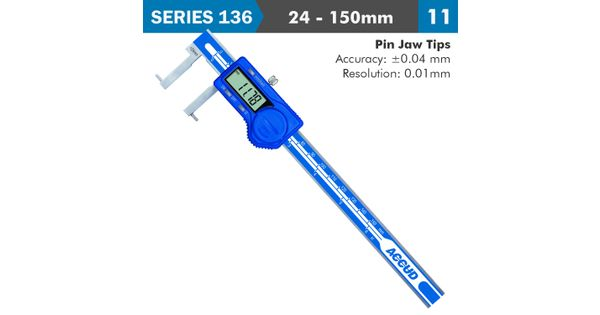 Dig. Caliper 24-150mm 0.04mm Acc. Inside Point 0.01mm Res. S/steel product image