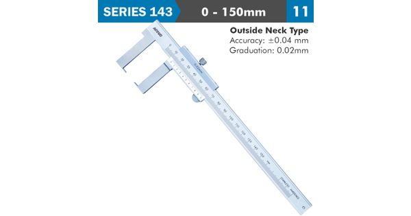 Vernier Caliper 150mm 0.04mm Acc. Outside Neck 0.02mm Grad. S/steel product image