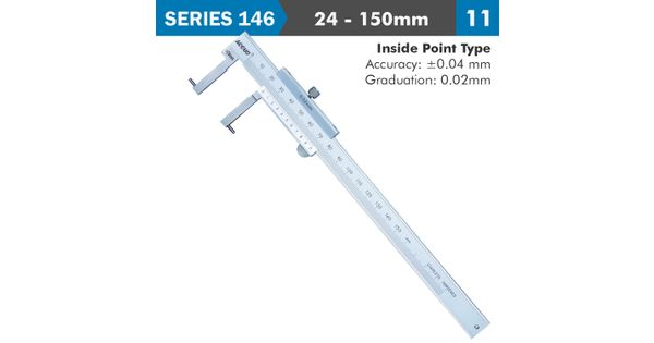 Vernier Caliper 24-150mm 0.04mm Acc. 0.02mm Grad. Inside Point S/steel product image