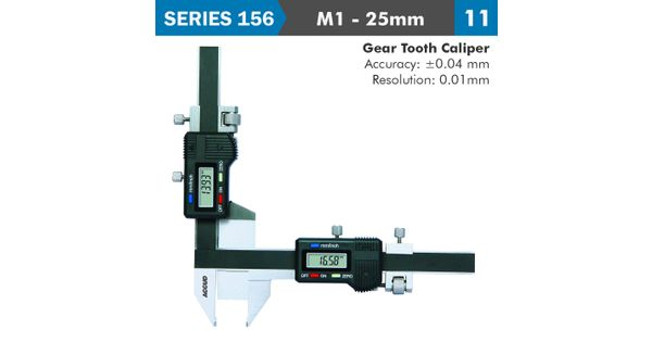 Dig. Caliper M1-25mm Offset Gear Tooth 0.04mm Acc. 0.01mm Res. S/steel product image
