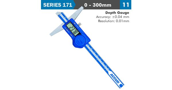 Digital Depth Gauge 300mm 0.04mm Acc. 0.01mm Res. S/steel product image