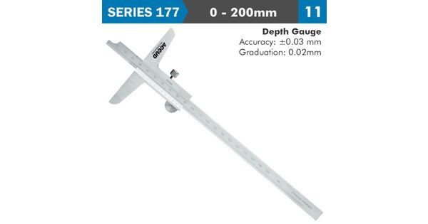 Vernier Depth Caliper 200mm 0.03mm Acc. 0.02mm Grad. S/steel product image