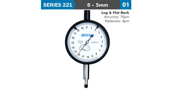Dial Indicator 5mm 0.001mm Grad. Lug&flat Back product image