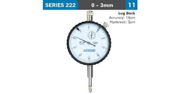 Dial Indicator 3mm 0.01mm Grad. Lug Back product image