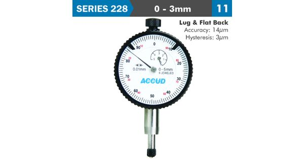 Dial Indicator 3mm Bezel 0.01mm Grad. Lug&flat Back product image