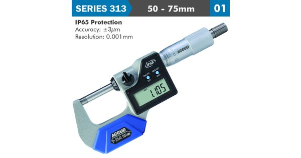Dig. Outside Micrometer 50-75mm 0.003mm Acc. Ip65 0.001mm Res. product image