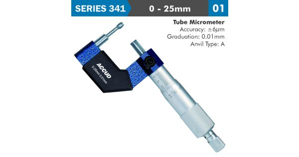 Tube Micrometer 25mm 0.006mm Acc. 8x1.8mm Anvil 0.01mm Grad. product image