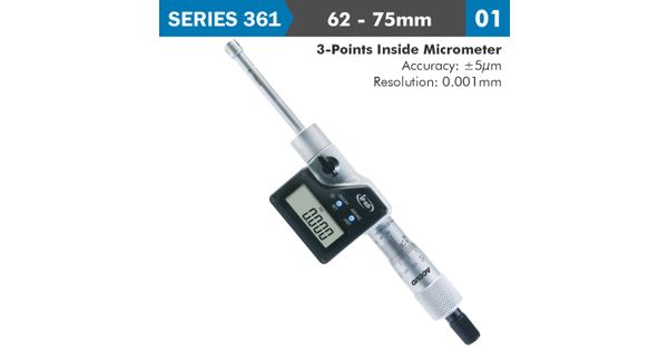 Dig. 3 Points Inside Micrometer 62-75mm 0.005mm Acc. 0.001mm Res. product image