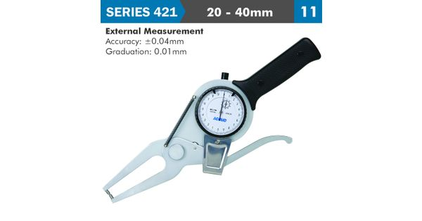 Ext. Dial Caliper Gauge 20-40mm 0.04mm Acc. 0.01mm Grad. Jaw Length 60 product image
