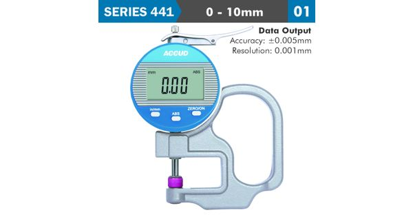 Dig. Thickness Gauge 10mm 0.005mm Acc. 0.001mm Res. Ceramic Anvil product image