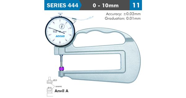 Thickness Gauge 10mm 0.02mm Acc. Large Depth Ceramic Anvil 0.01mm Grad product image