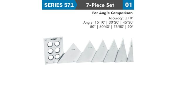Angle Gauge Block Set 7pc Triangle 15-90deg product image
