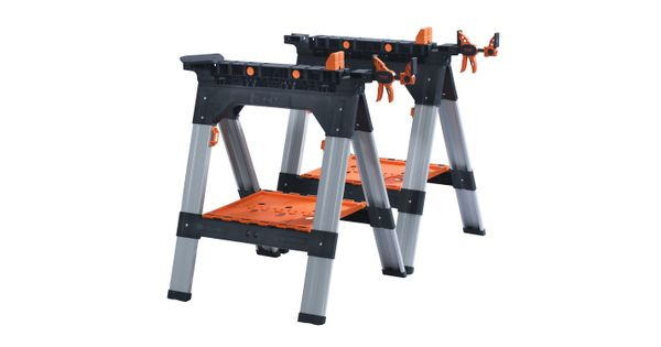 Pony 2pc 710mm Multi-func. Sawhorses / 2pc E-z Hold 12' Expandable Cla product image