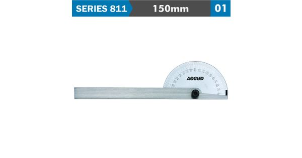 Protractor 85x150mm 180 Deg. 0.3 Deg. Acc. 1 Deg Grad. product image