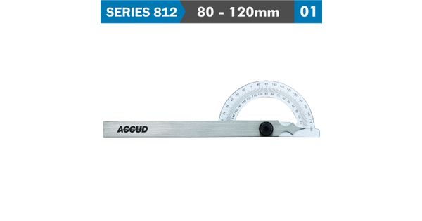 Protractor 80x120mm 180 Deg. 0.3 Deg Acc. 1 Deg. Grad. product image