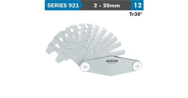 Pitch Gauge 2-20mm Tr30 Deg. Thread 12 Leaves 0.07mm Acc. product image