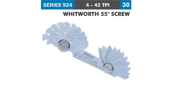 Pitch Gauge 4-42tpi 30 Leaves Whitworth 55deg. Screw 0.07mm Acc. product image