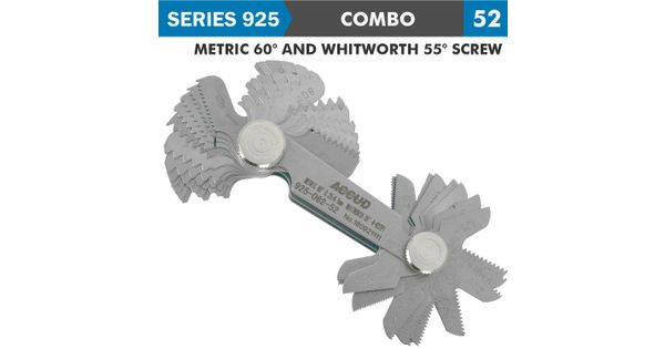 Pitch Gauge Metric 0.25-6mm & 4-62tpi 52 Leaves 60deg. And Whitworth 5 product image