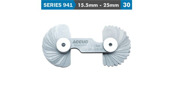 Radius Gauge 15.5-25mm 48 X 2 Leaves 0.03mm Acc. Concave & Convex Surf product image