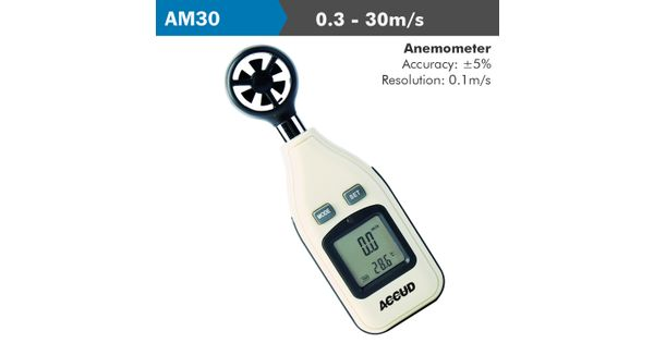 Digital Anemometer 0.3-30m/s 5% Acc. 0.m product image