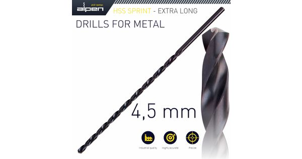 Hss Drill Bit 4.5mm 185 X 125 Extra Long product image