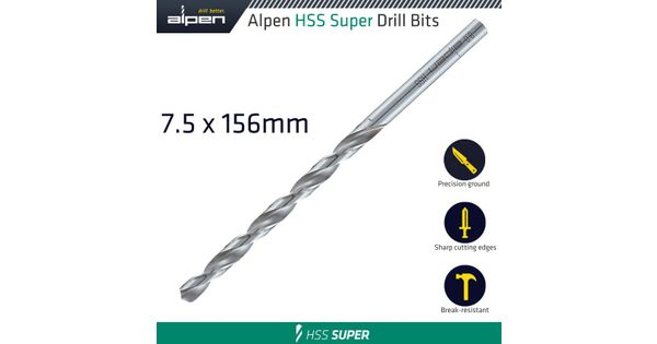 Hss Drill Bit Long 7.5 X 156mm Bulk product image