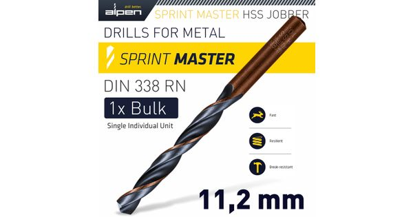 Hss Sprint Master 11.2mm Bulk Din 338 Alpen Drill Bit product image