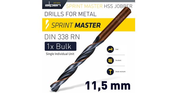 Hss Sprint Master 11.5mm Bulk Din 338 Alpen Drill Bit product image