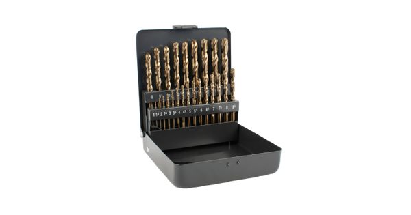 Hss Cobalt Drill Bit Set 25 Piece 1-13mm X 0.5 3- Sided In Metal Case product image