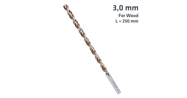Timber Twist 3mm X 250 Long Wood Drill Bit Sleeved product image