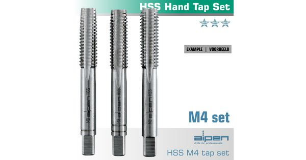 Hand Tap Set In Pouch M4 Hss 0.7mm Pitch product image